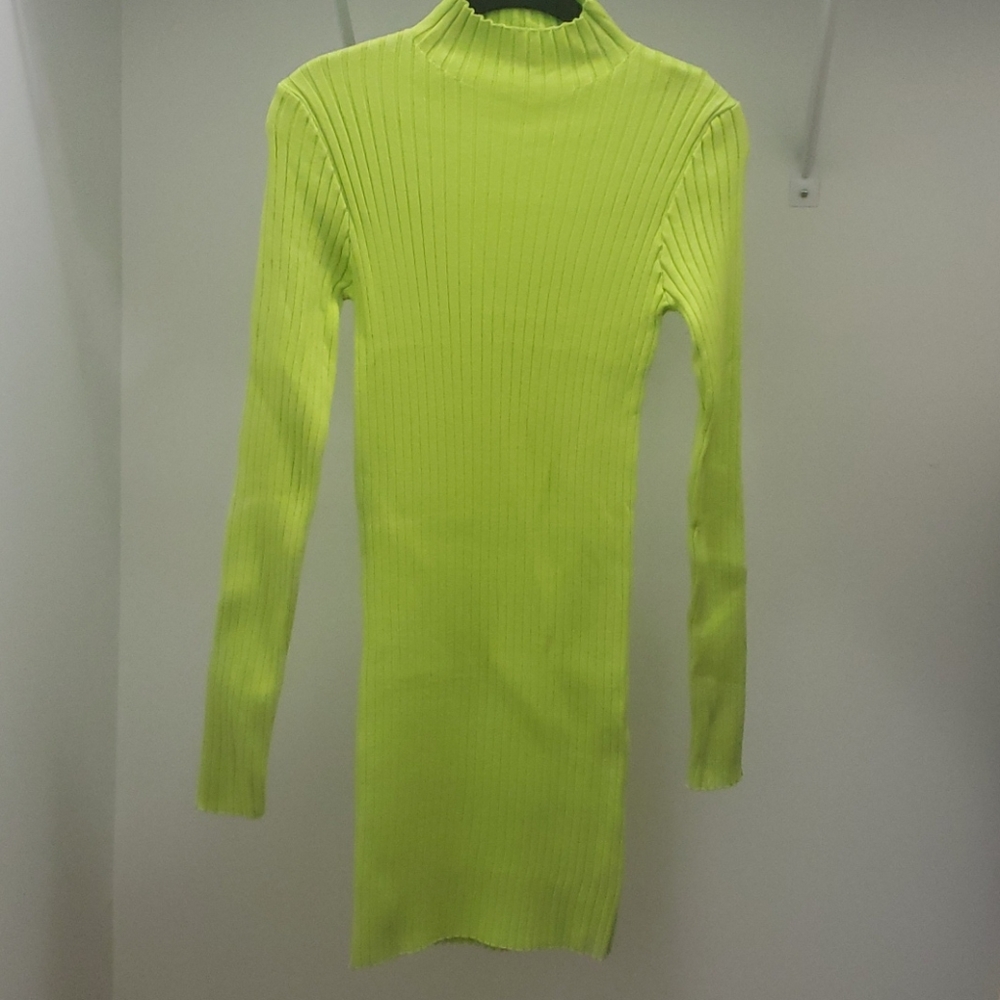 Lime Green Sweater Dress
